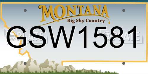 GSW1581 Montana License Plate