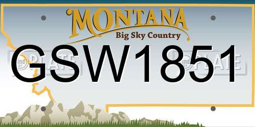 GSW1851 Montana License Plate