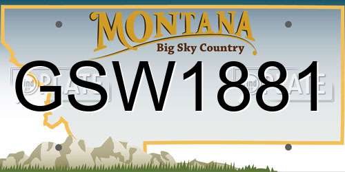 GSW1881 Montana License Plate