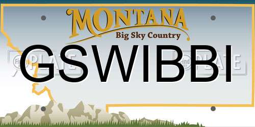 GSWIBBI Montana License Plate