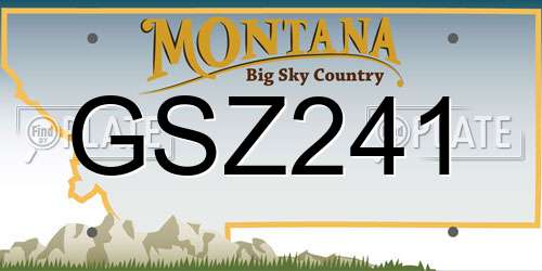 GSZ241 Montana License Plate