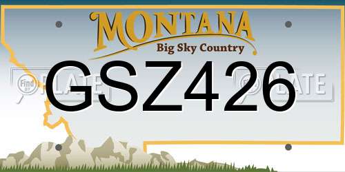 GSZ426 Montana License Plate