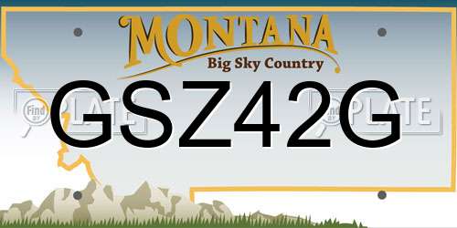 GSZ42G Montana License Plate