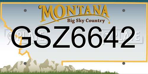 GSZ6642 Montana License Plate