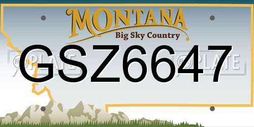 GSZ6647 Montana License Plate
