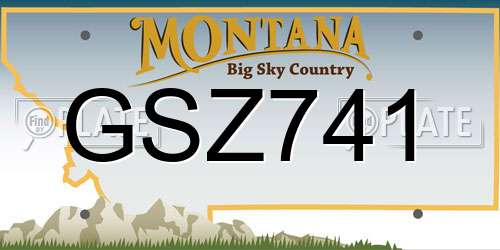 GSZ741 Montana License Plate