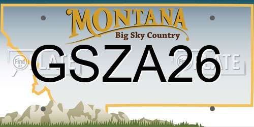 GSZA26 Montana License Plate