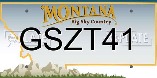 GSZT41 Montana License Plate