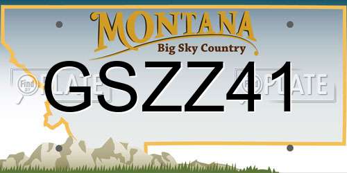 GSZZ41 Montana License Plate