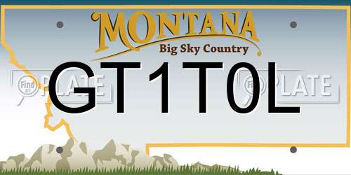 GT1T0L Montana License Plate
