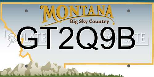 GT2Q9B Montana License Plate