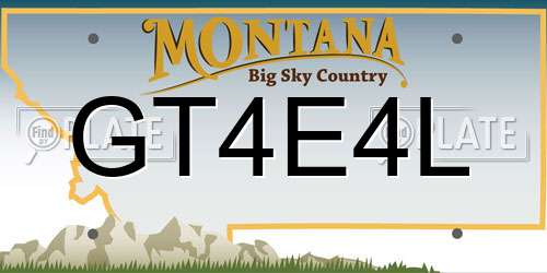 GT4E4L Montana License Plate