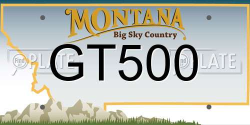 GT500 Montana License Plate