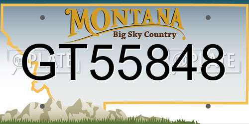 GT55848 Montana License Plate