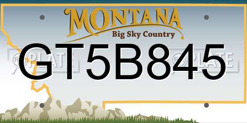 GT5B845 Montana License Plate