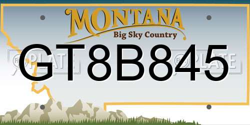 GT8B845 Montana License Plate