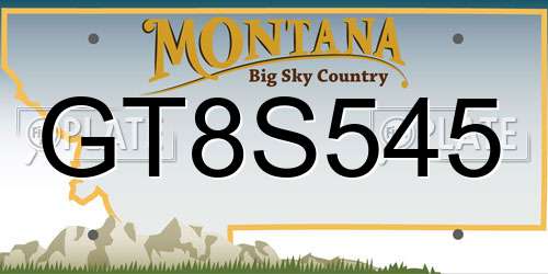 GT8S545 Montana License Plate