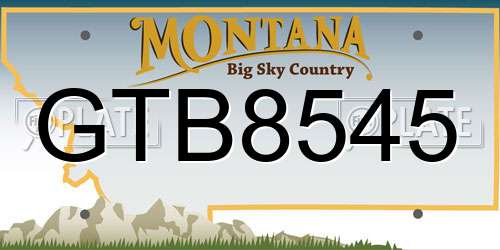 GTB8545 Montana License Plate