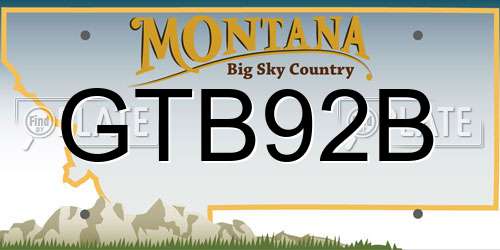 GTB92B Montana License Plate