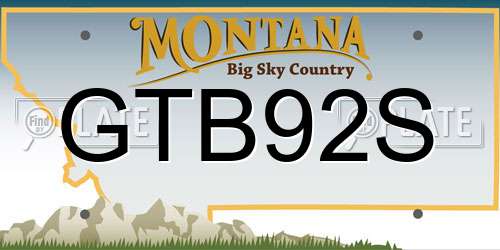GTB92S Montana License Plate