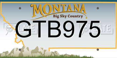 GTB975 Montana License Plate
