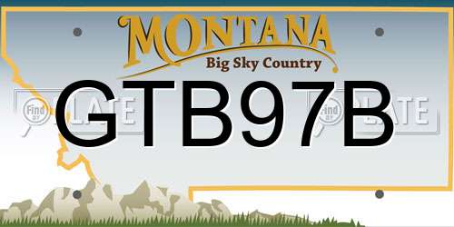 GTB97B Montana License Plate