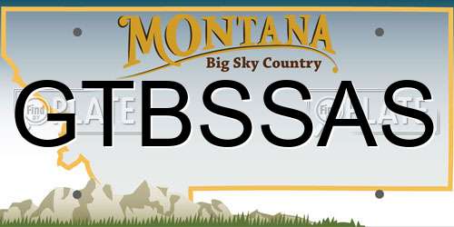 GTBSSAS Montana License Plate
