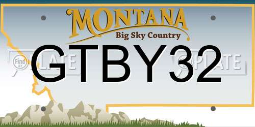 GTBY32 Montana License Plate