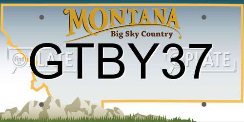 GTBY37 Montana License Plate