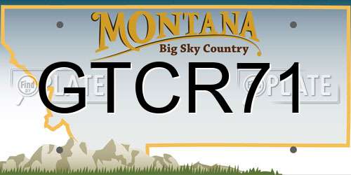 GTCR71 Montana License Plate