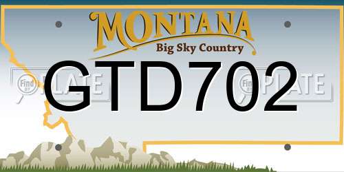 GTD702 Montana License Plate