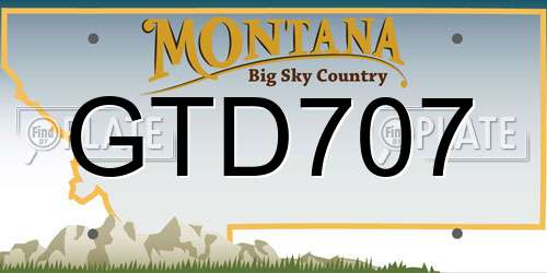 GTD707 Montana License Plate
