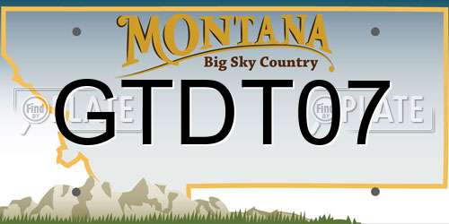 GTDT07 Montana License Plate