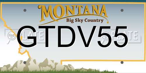 GTDV55 Montana License Plate