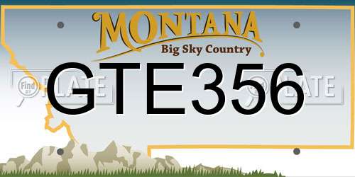 GTE356 Montana License Plate