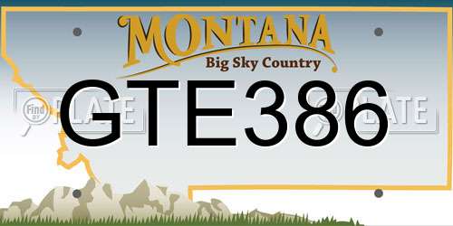 GTE386 Montana License Plate