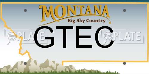 GTEC Montana License Plate