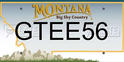 GTEE56 Montana License Plate