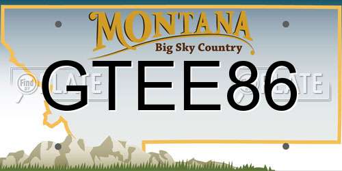 GTEE86 Montana License Plate