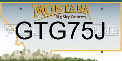 GTG75J Montana License Plate