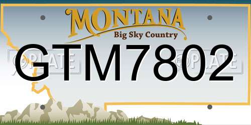 GTM7802 Montana License Plate
