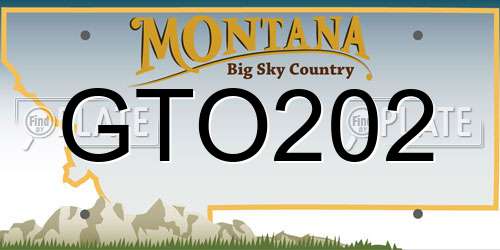 GTO202 Montana License Plate