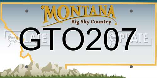 GTO207 Montana License Plate