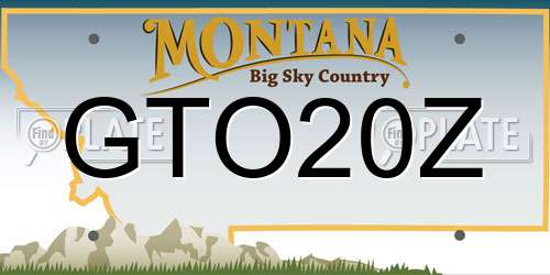 GTO20Z Montana License Plate