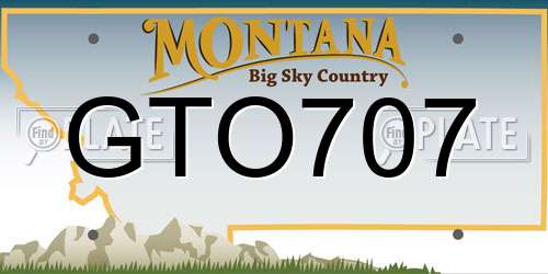 GTO707 Montana License Plate