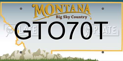 GTO70T Montana License Plate