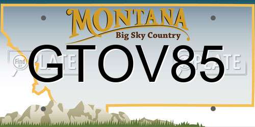 GTOV85 Montana License Plate