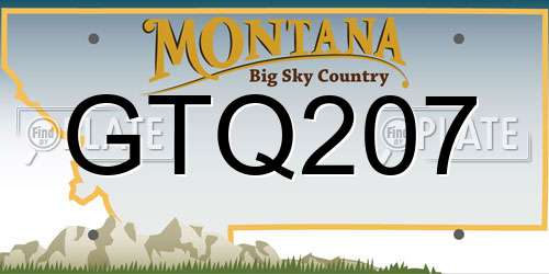 GTQ207 Montana License Plate