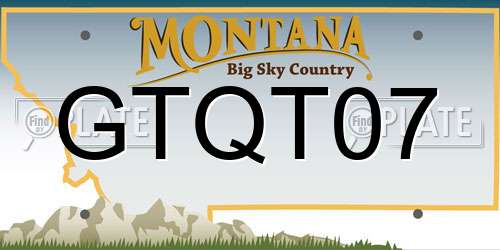 GTQT07 Montana License Plate