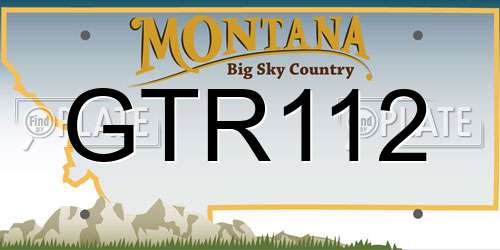 GTR112 Montana License Plate